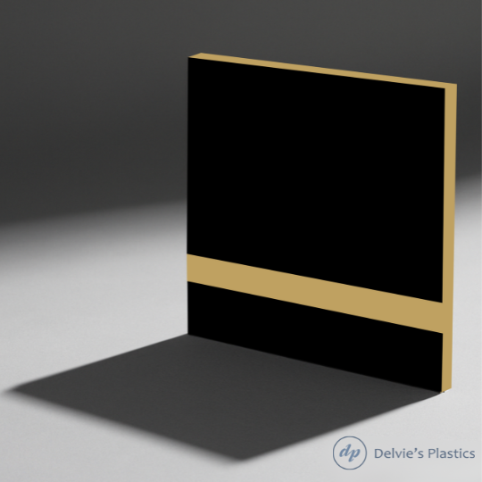 Black on Gold Laserable Two-Tone Acrylic Sheet