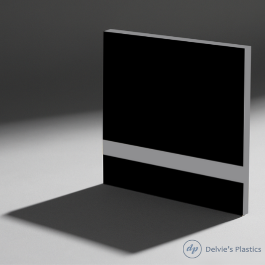 Black on Grey Laserable Two-Tone Acrylic Sheet