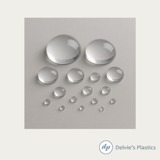 Clear Polished Solid Acrylic Cabochons