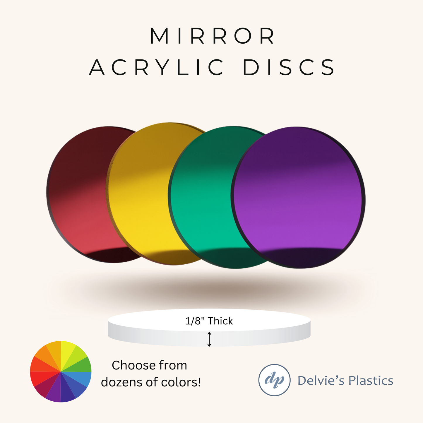 Mirror Discs | Laser Cut Color Acrylic Blank Discs