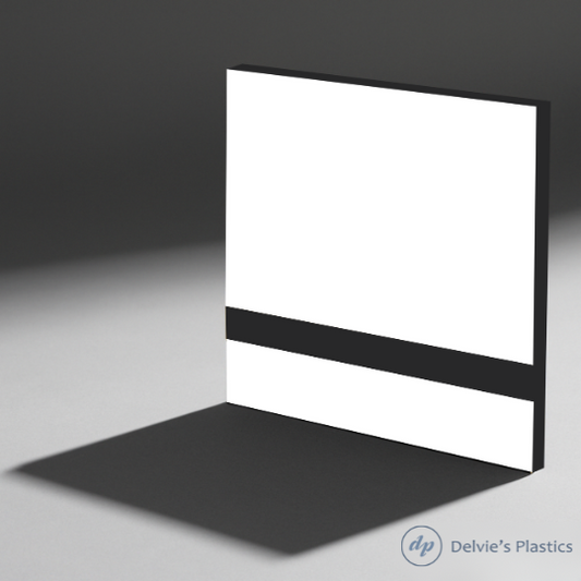 White on Black Laserable Two-Tone Acrylic Sheet