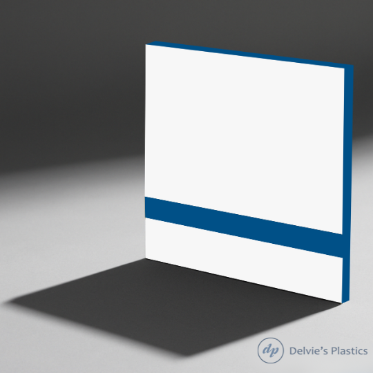 White on Blue Laserable Two-Tone Acrylic Sheet