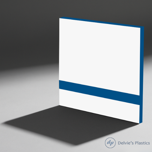 White on Blue Laserable Two-Tone Acrylic Sheet