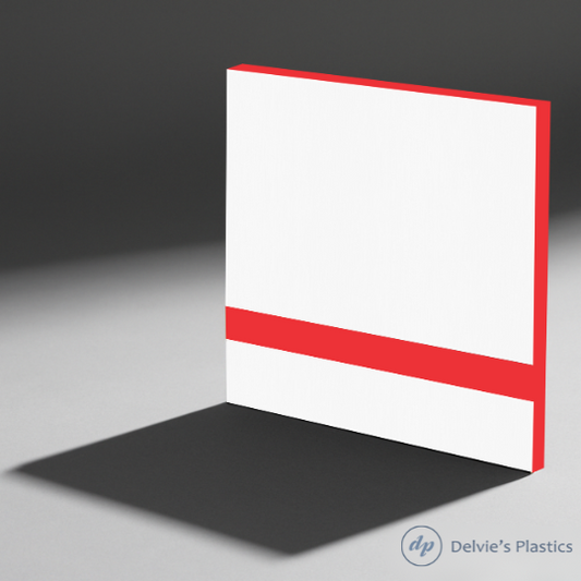 White on Red Laserable Two-Tone Acrylic Sheet