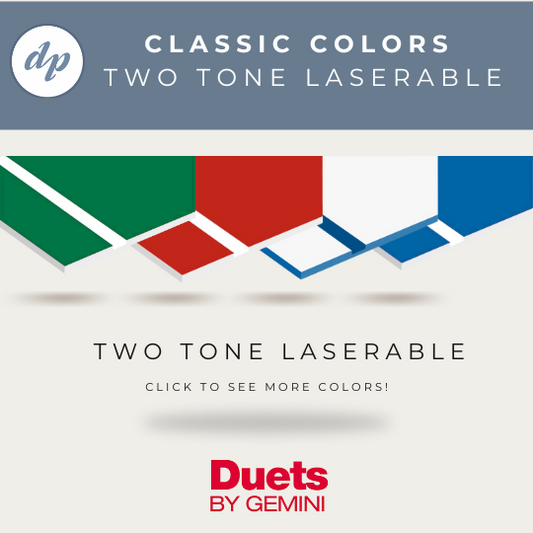 Duets Laserable Two-Tone Acrylic Sheet