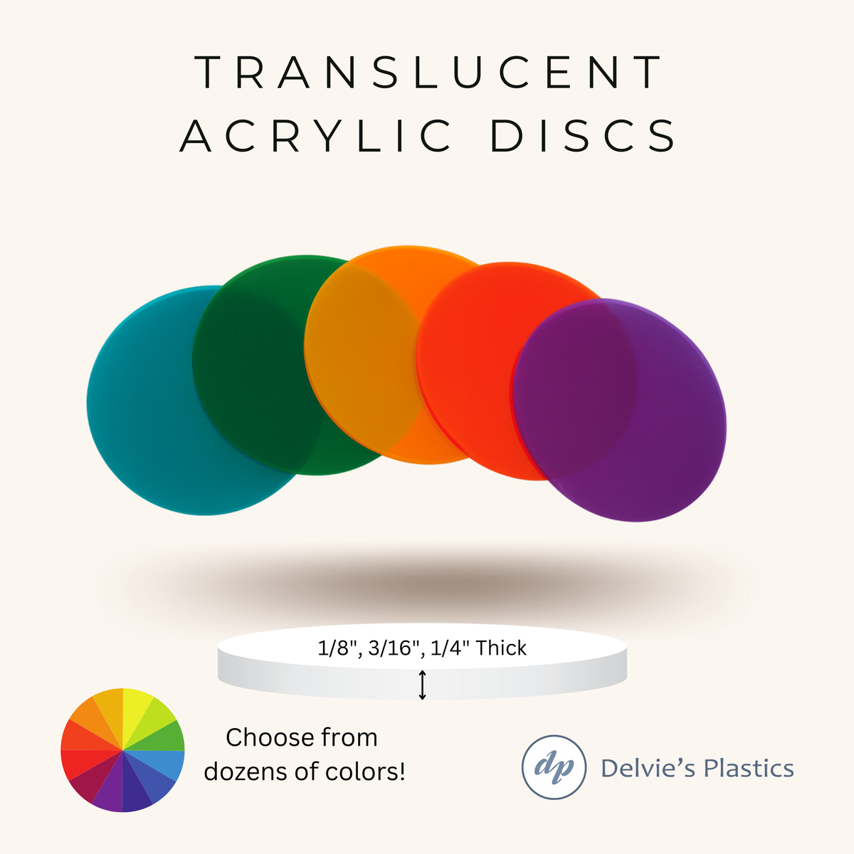 Translucent Discs | Laser Cut Color Acrylic Blank Discs – Delvie's Plastics