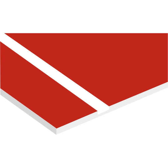 Red on White Laserable Two-Tone Acrylic Sheet